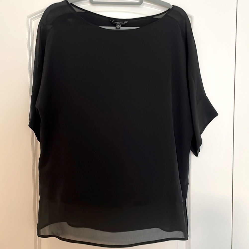 Banana Republic Black Sheer Dolman Sleeve Blouse